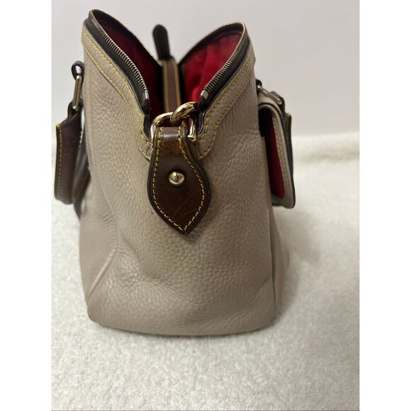 Dooney and Bourke Samba Satchel Tan Leather Shoulder Bag Purse - Picture 6 of 8